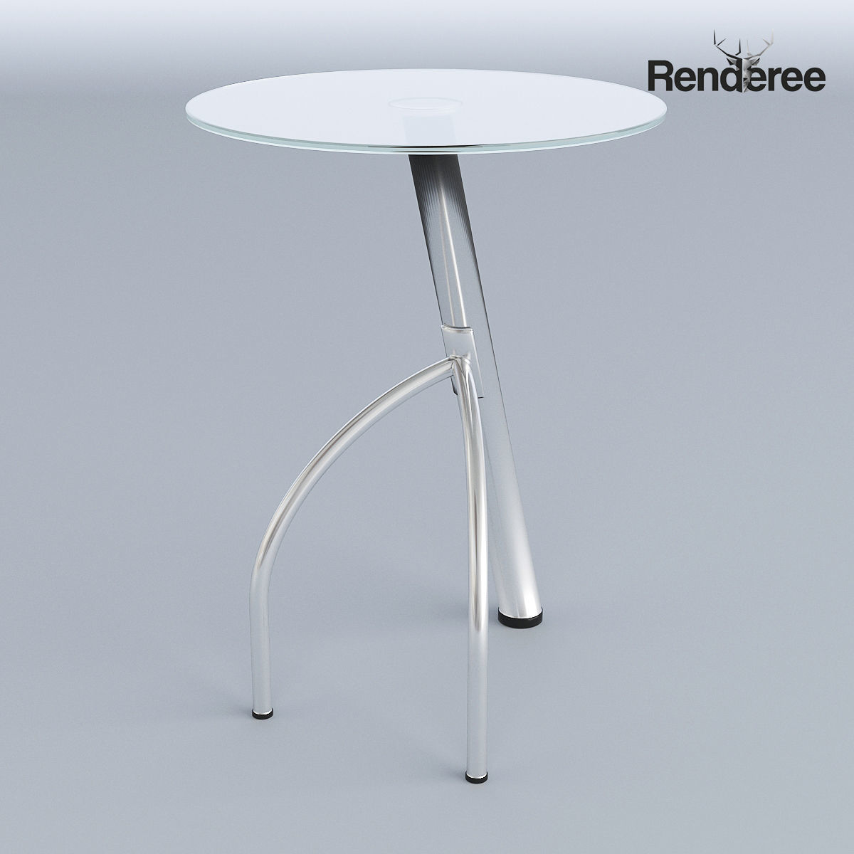 Round Glass Small Table 3D model_1