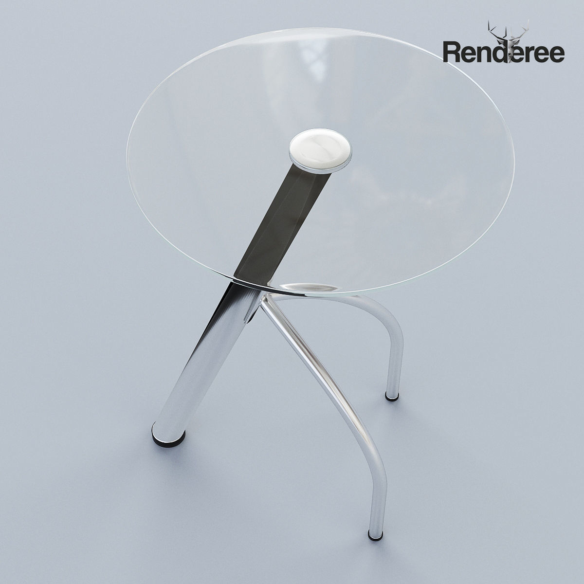 Round Glass Small Table 3D model_2