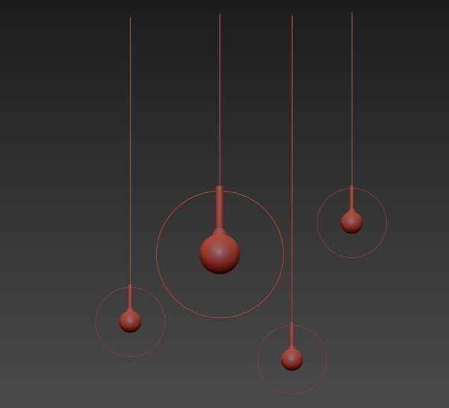 Halo pendant chandelier 3D model_2