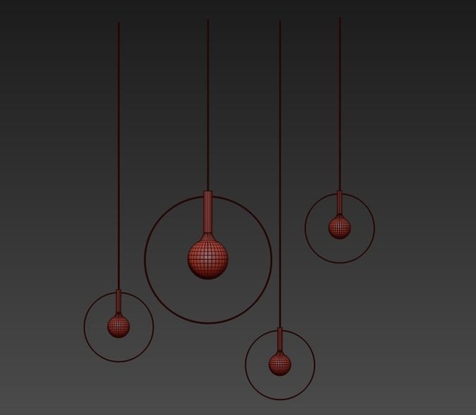 Halo pendant chandelier 3D model_1