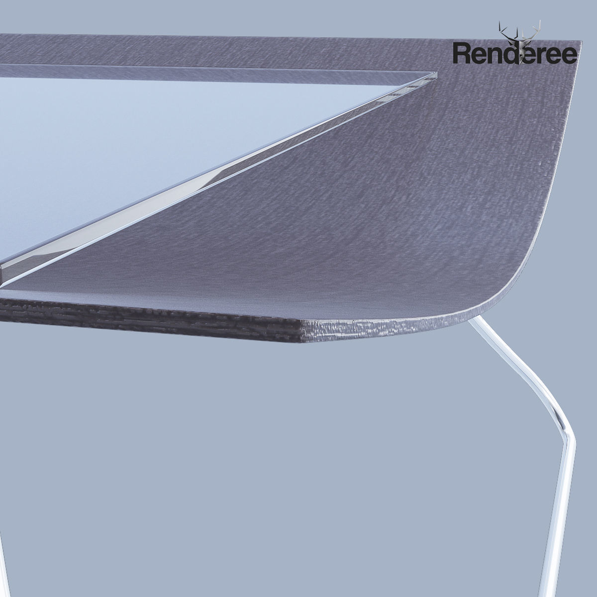 Wooden Coffee Table 3D model_2