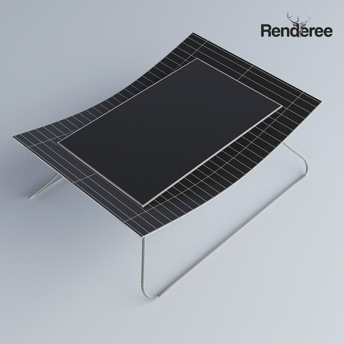Wooden Coffee Table 3D model_4