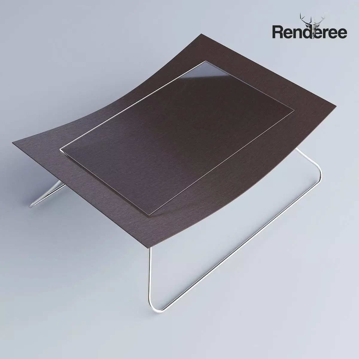 Wooden Coffee Table 3D model_0