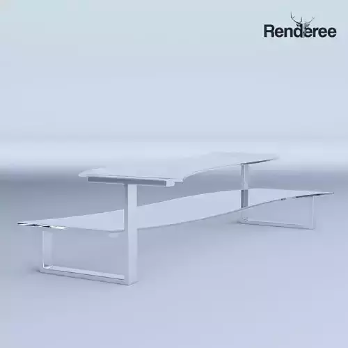 Glass Coffee Table with Bench