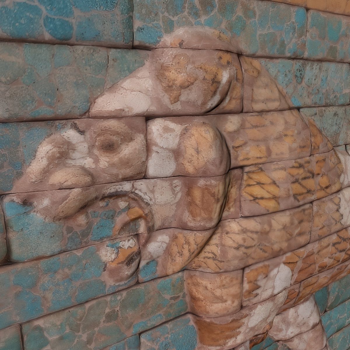 ASSYRIAN - CERAMIC PASSING LION 3D model_9