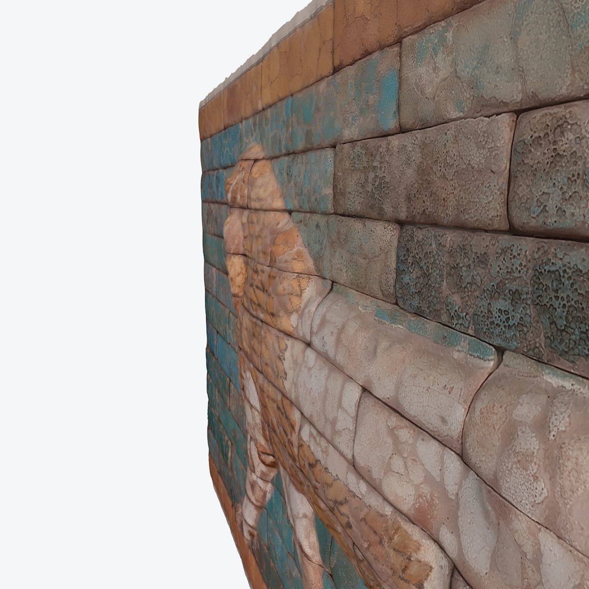 ASSYRIAN - CERAMIC PASSING LION 3D model_8