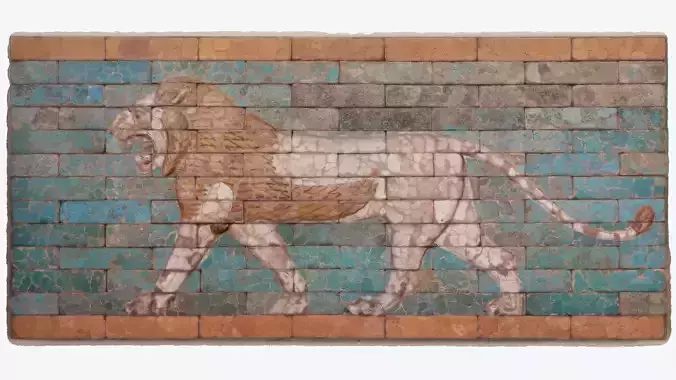 ASSYRIAN - CERAMIC PASSING LION 3D model