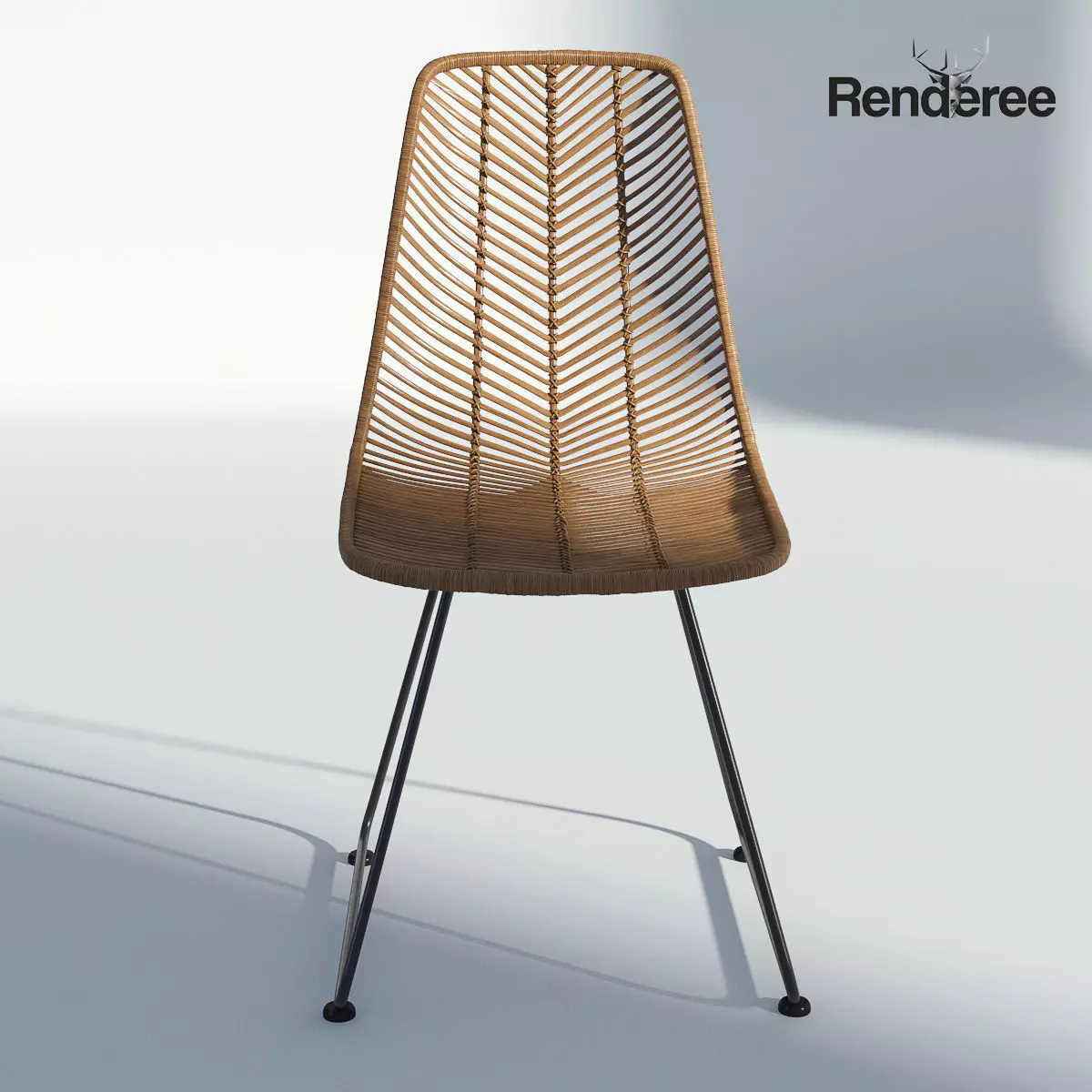 Wicker Side Chair 3D model_0