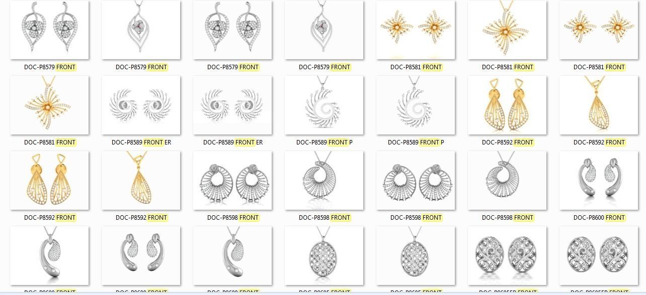 36 Light Weight Pendant Earrings set 3dm render details 3D print model_2