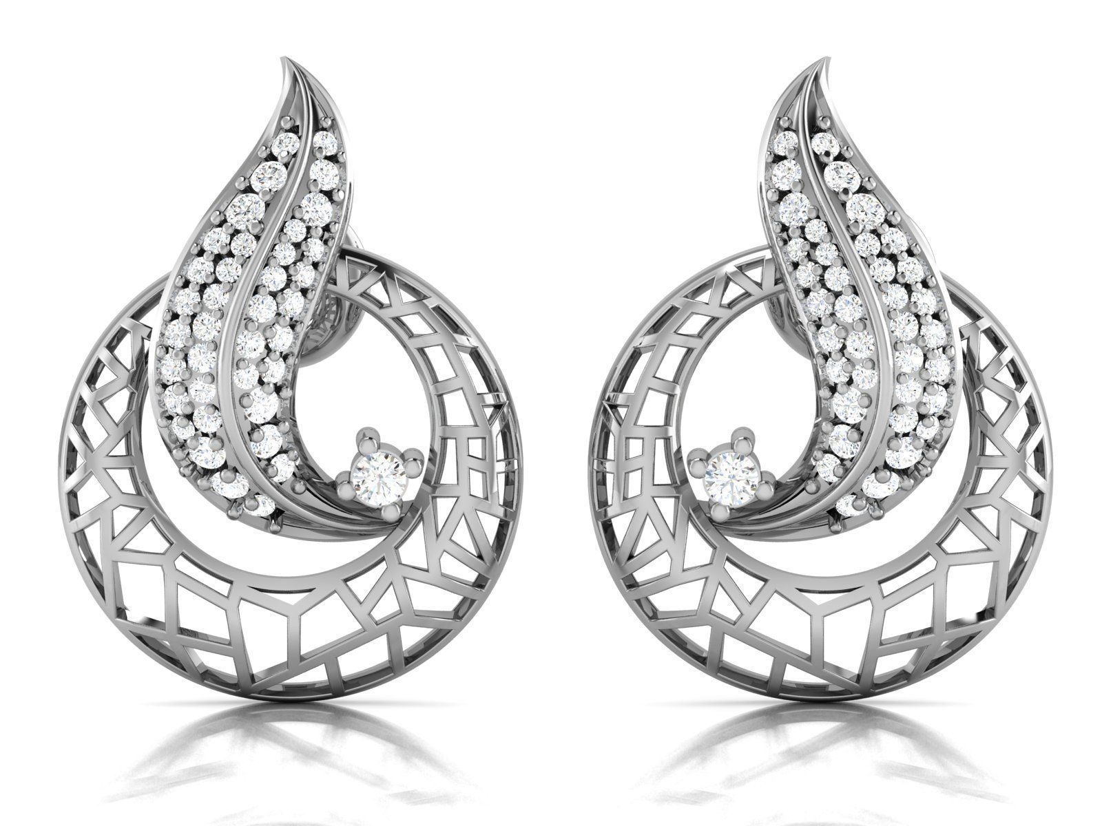 36 Light Weight Pendant Earrings set 3dm render details 3D print model_10