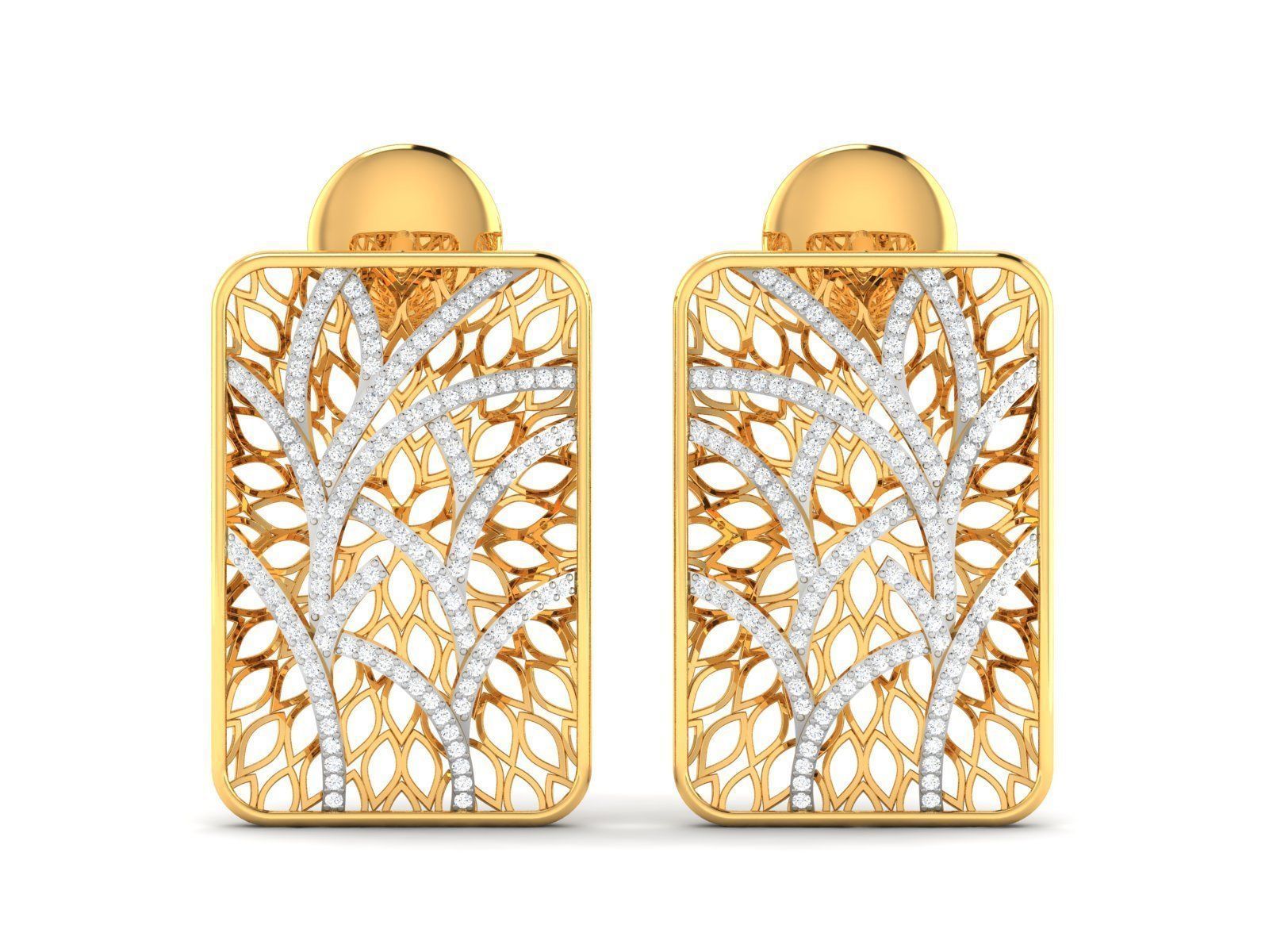 36 Light Weight Pendant Earrings set 3dm render details 3D print model_25