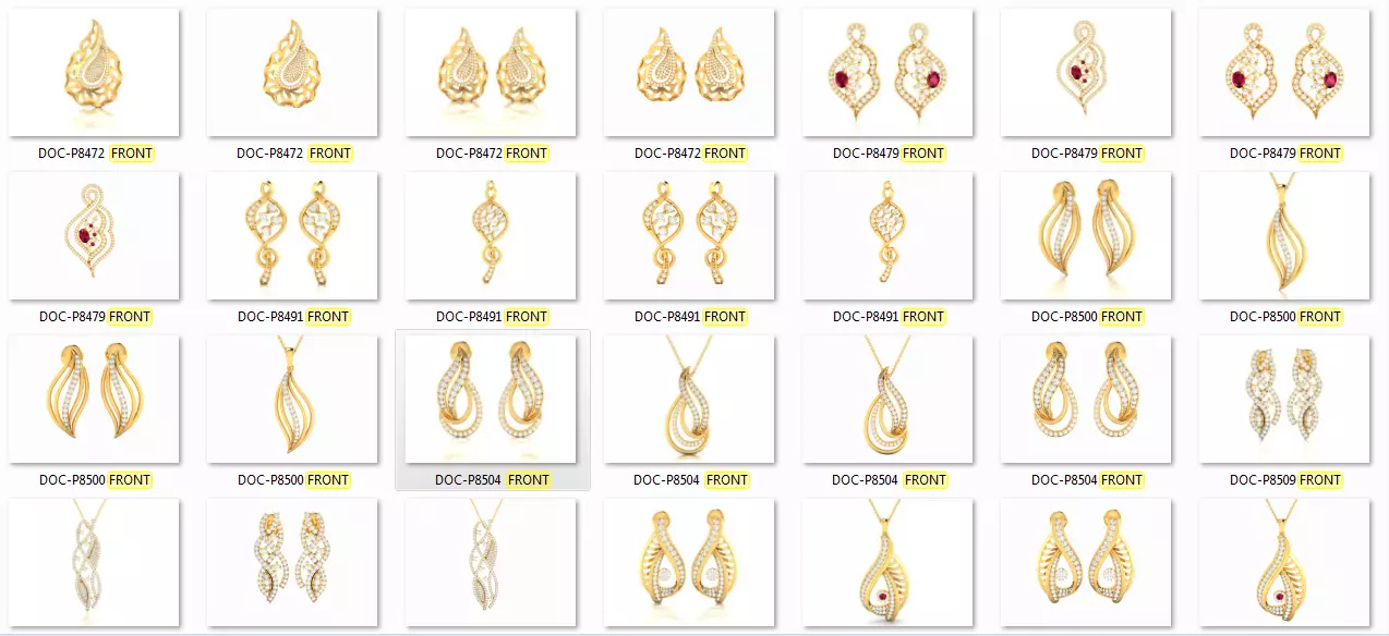 36 Light Weight Pendant Earrings set 3dm render details 3D print model_0