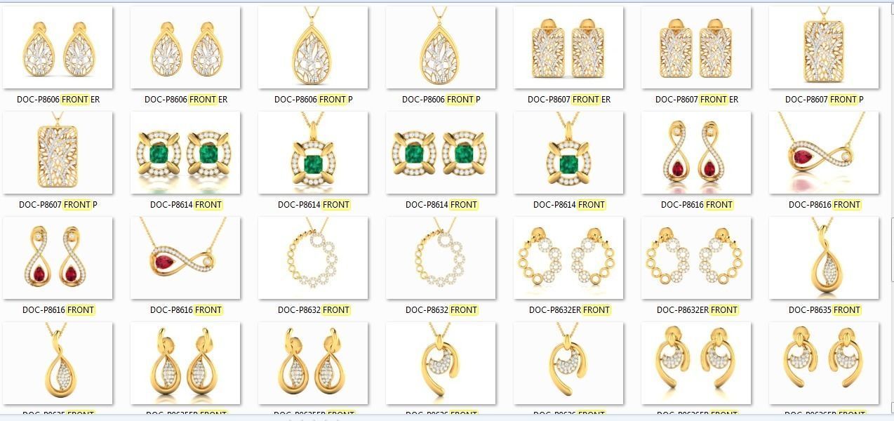 36 Light Weight Pendant Earrings set 3dm render details 3D print model_3