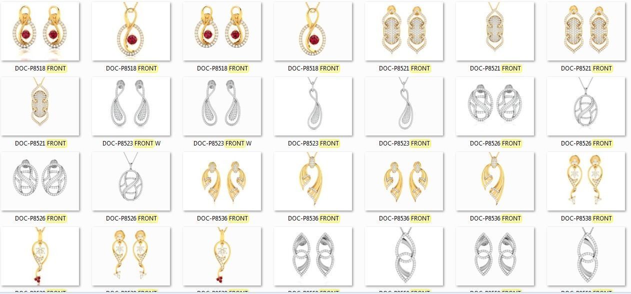 36 Light Weight Pendant Earrings set 3dm render details 3D print model_1