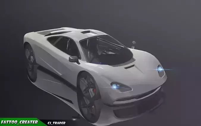 Lowpoly McLaren Super Racing Car 3d model Low-poly 3D model