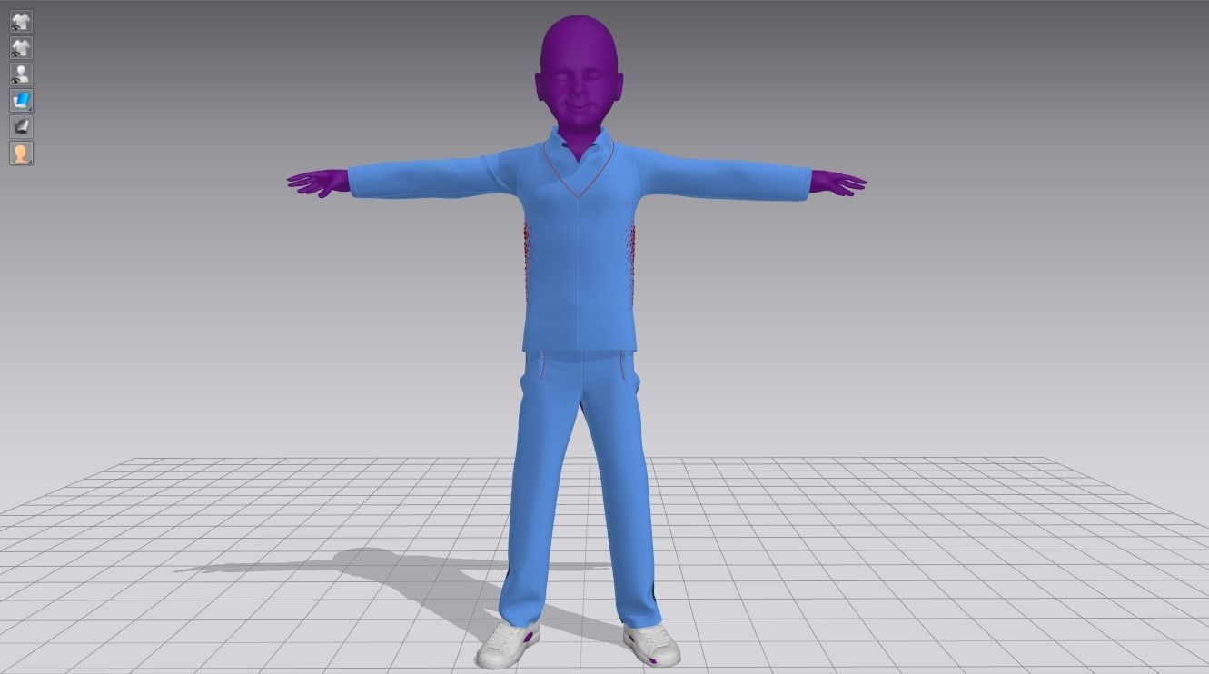 Boy real cloth simulation conversation loop animation 2 3D model_14