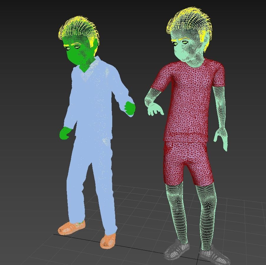 Boy real cloth simulation conversation loop animation 2 3D model_13