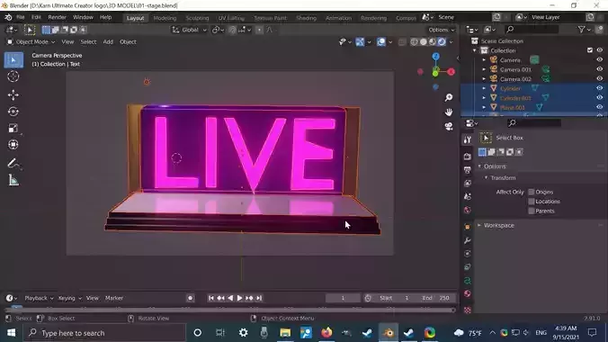 The Live stage 3D model free Free 3D model
