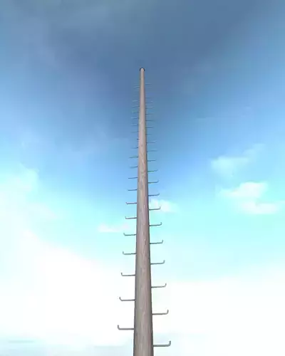 Wood Poles With Ladder - Object 004 Low-poly 3D model