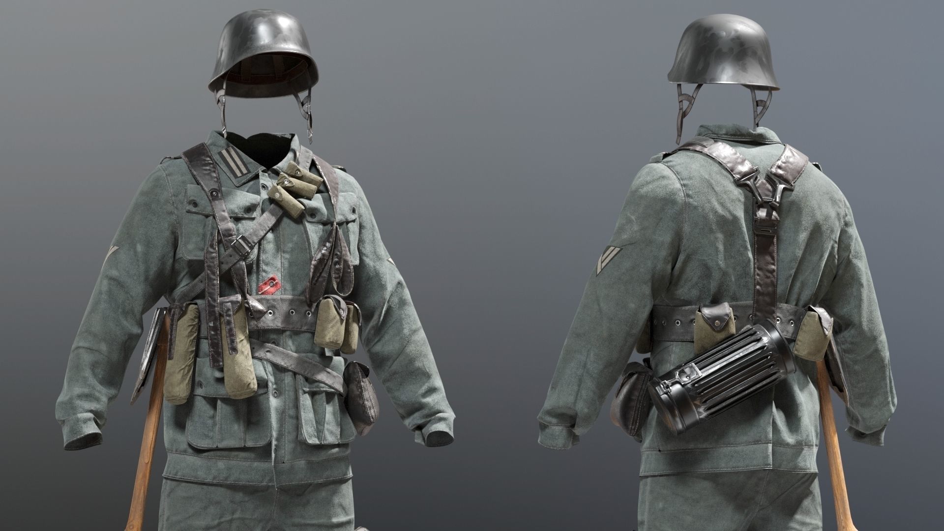 SOLDIER WWII Germany 3D model_2