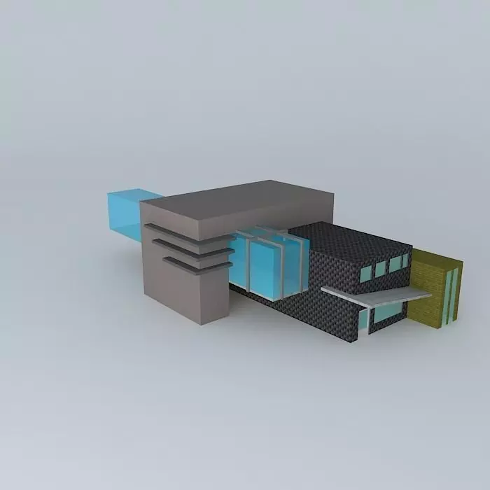 Exterior of commercial complex Free 3D model