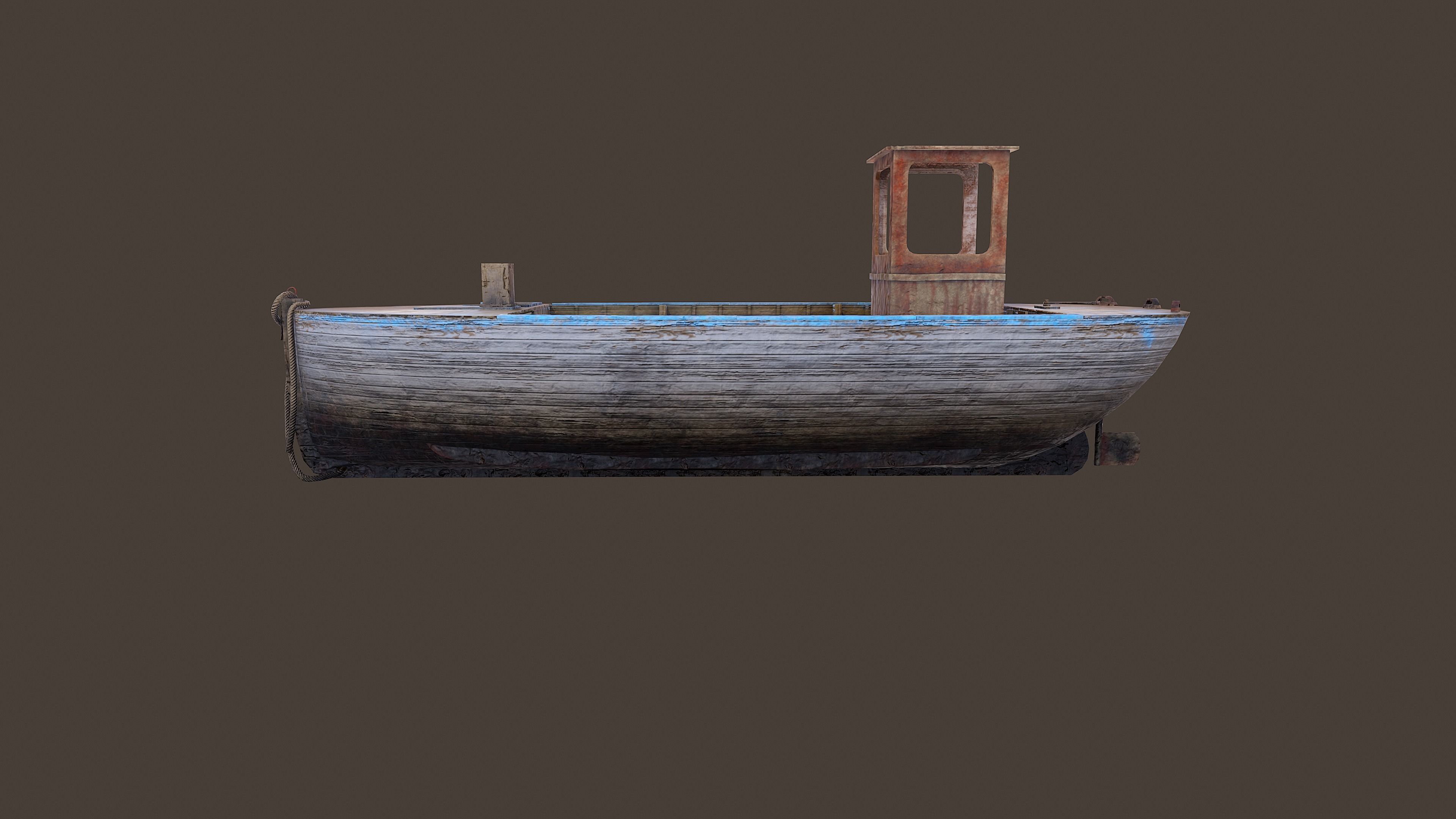 Fishing Boat Low-poly 3D model_2