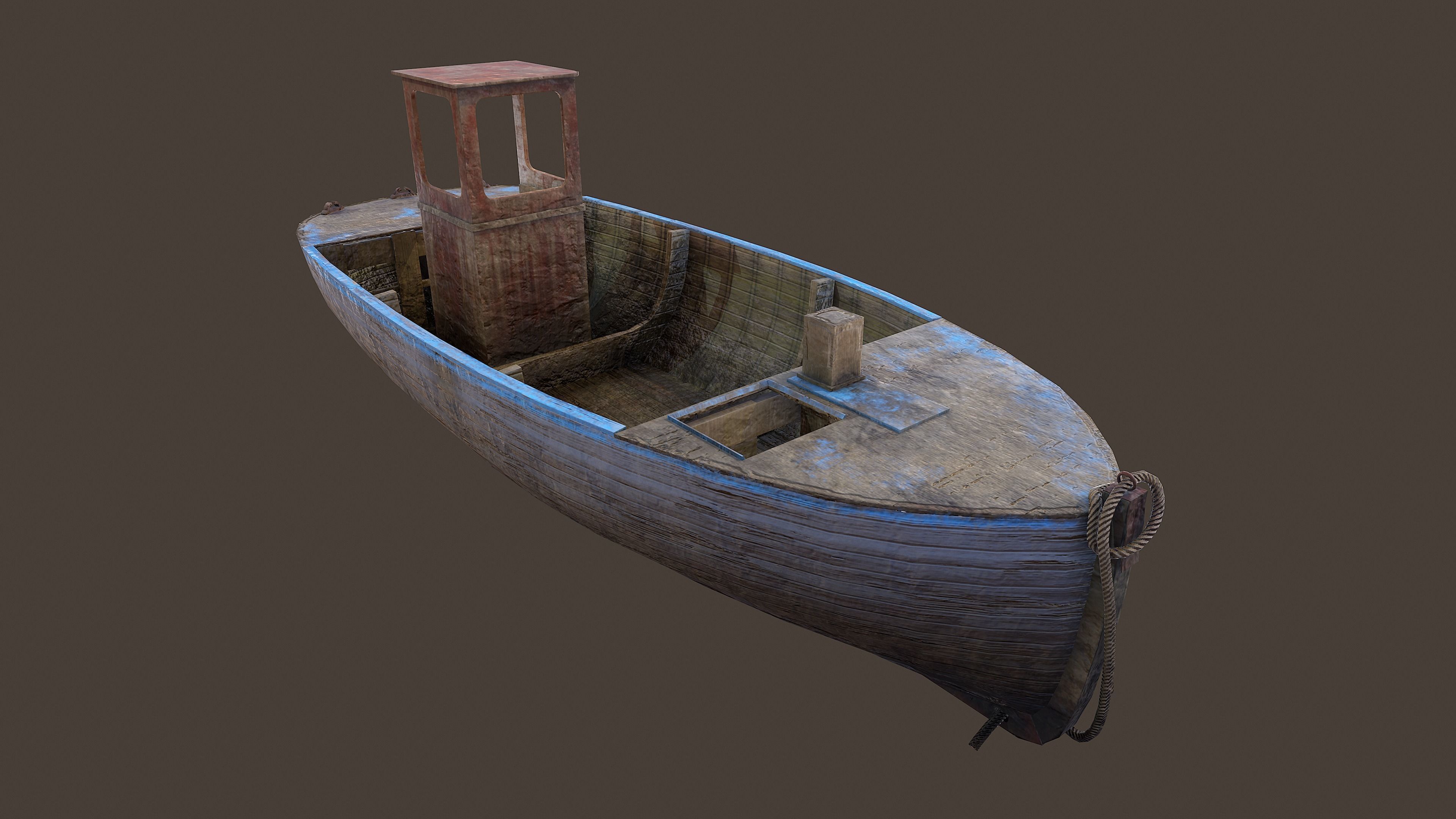 Fishing Boat Low-poly 3D model_5