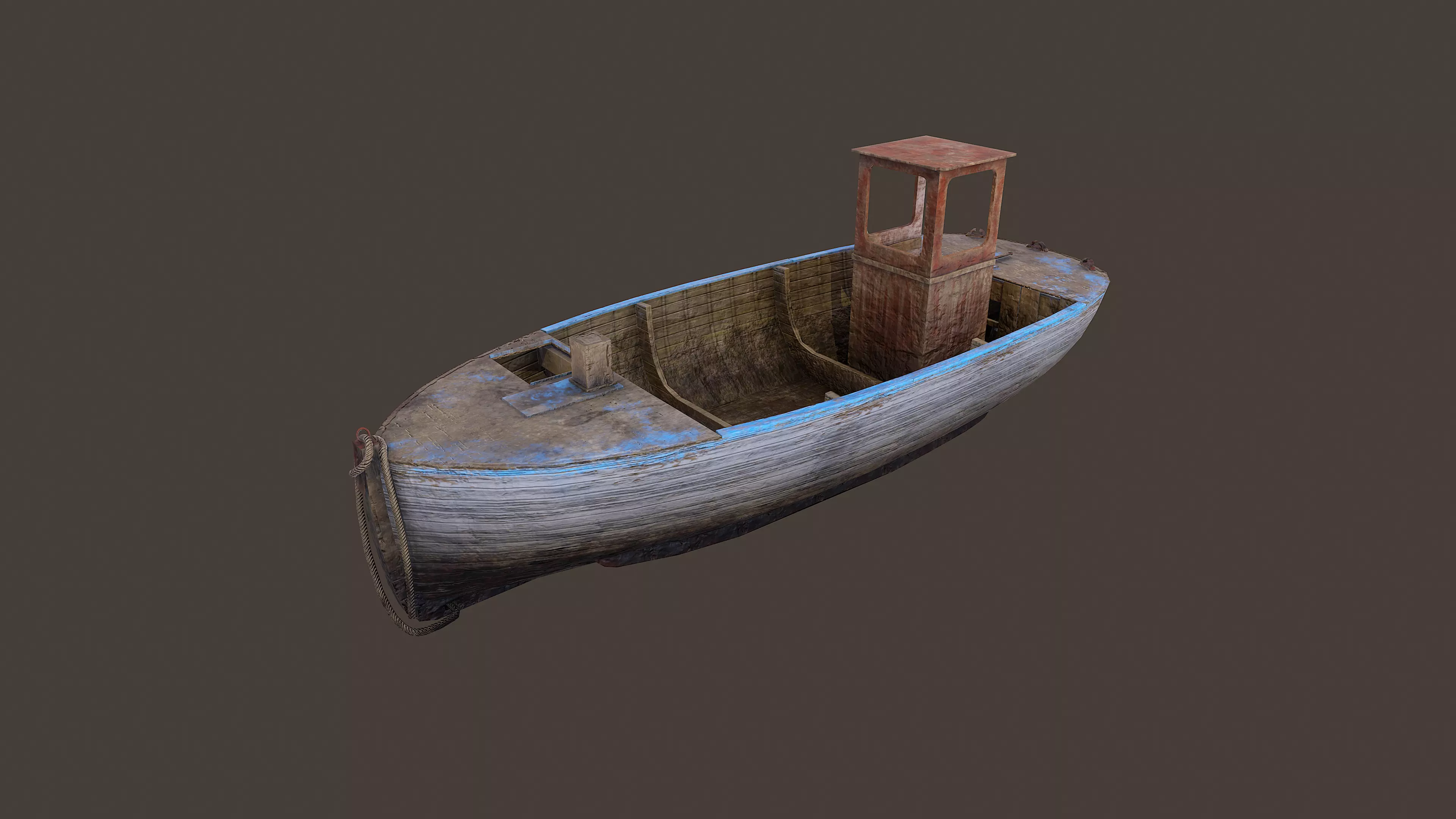 Fishing Boat Low-poly 3D model_0