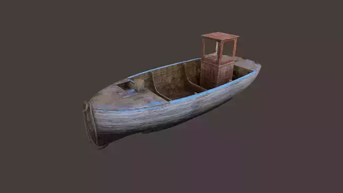 Fishing Boat Low-poly 3D model