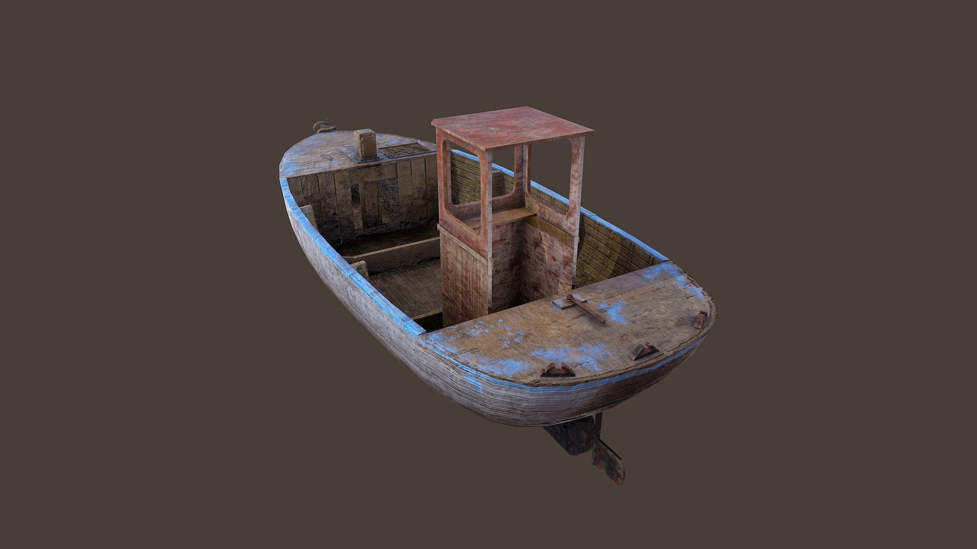 Fishing Boat Low-poly 3D model_3