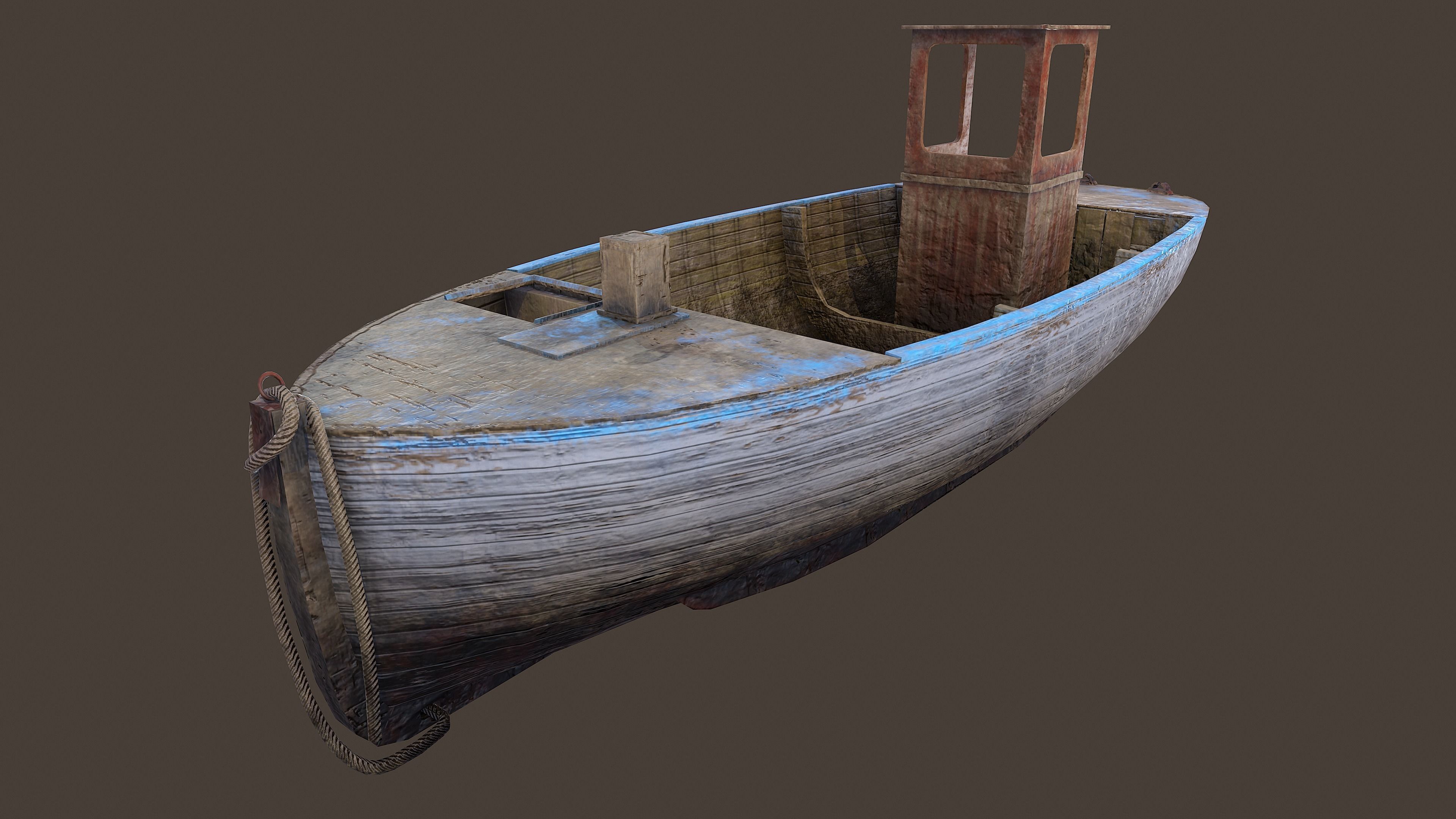Fishing Boat Low-poly 3D model_8