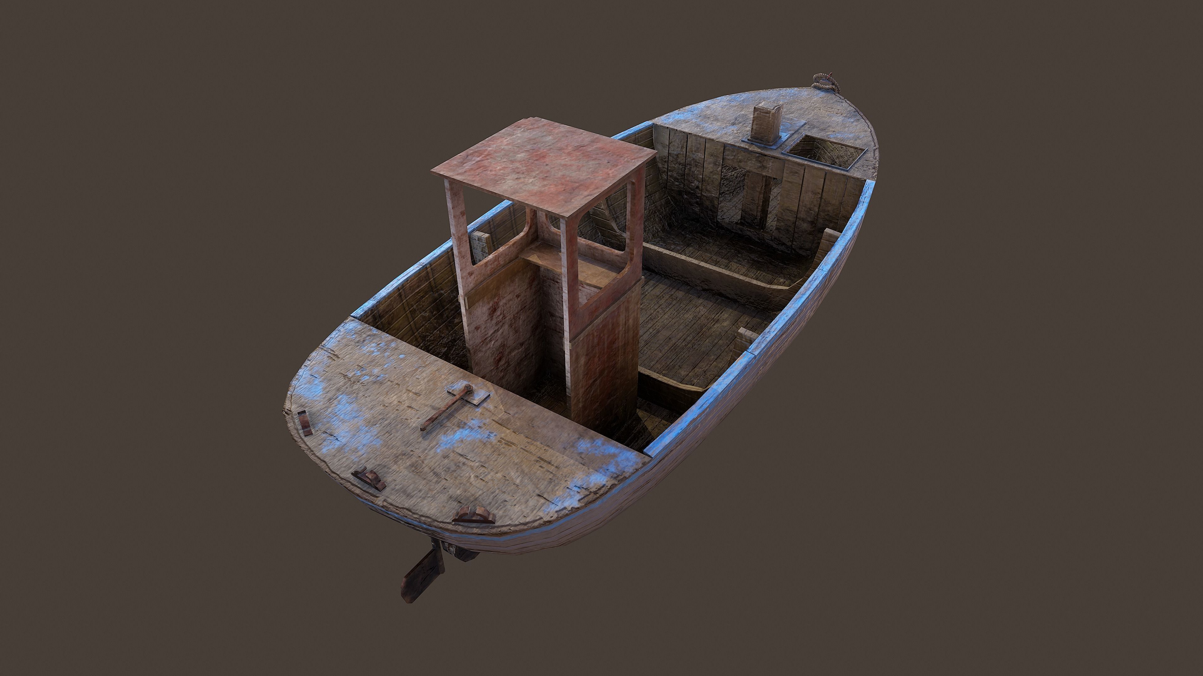 Fishing Boat Low-poly 3D model_4