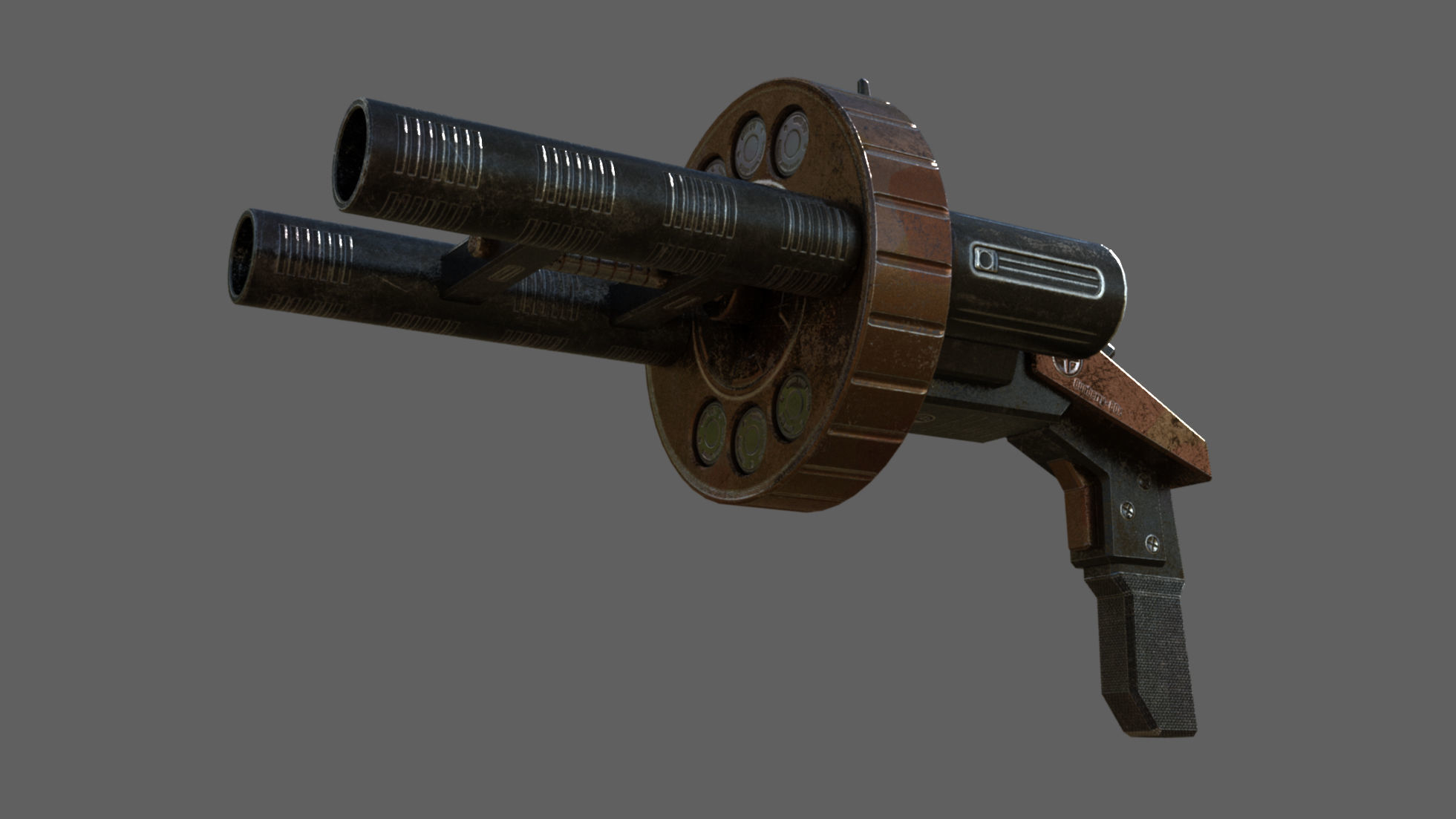 Gun Lowpoly PBR sci-fi weapon Low-poly 3D model_11