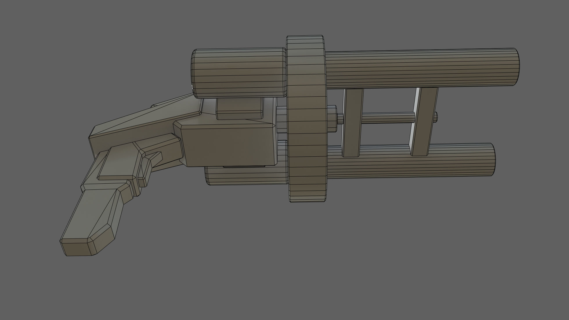 Gun Lowpoly PBR sci-fi weapon Low-poly 3D model_19
