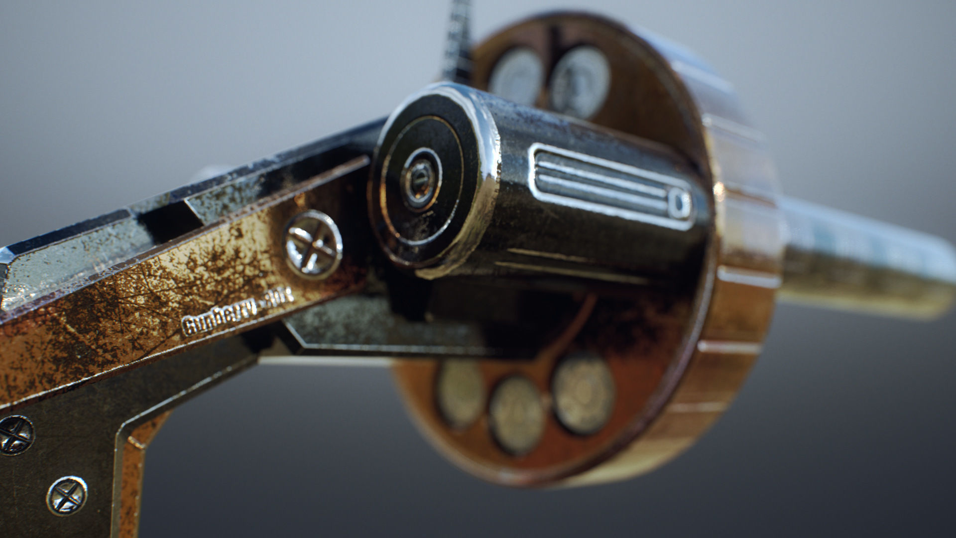 Gun Lowpoly PBR sci-fi weapon Low-poly 3D model_3