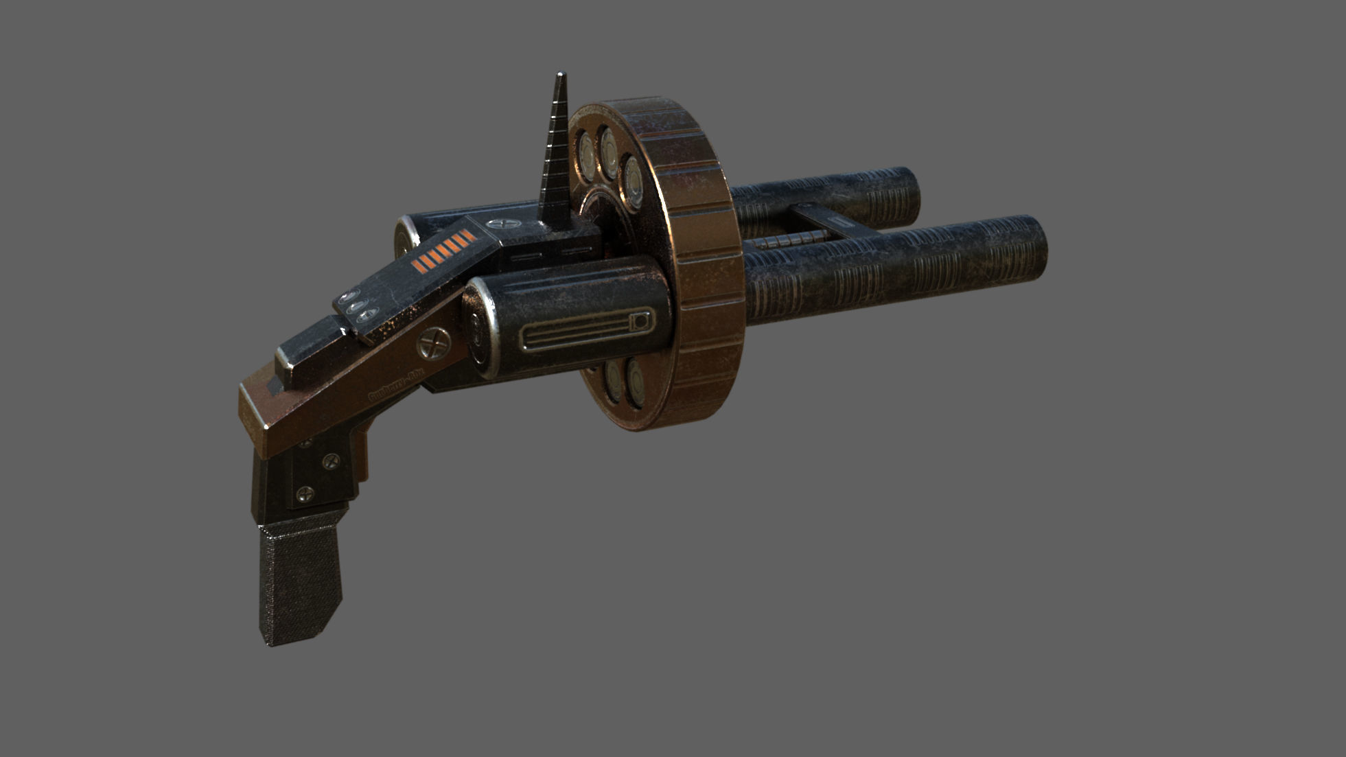 Gun Lowpoly PBR sci-fi weapon Low-poly 3D model_9