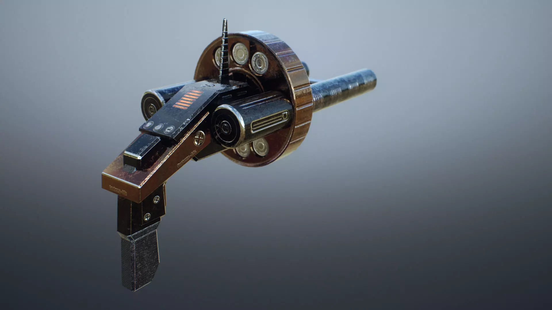Gun Lowpoly PBR sci-fi weapon Low-poly 3D model_0