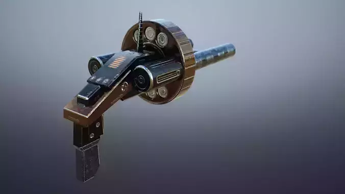 Gun Lowpoly PBR sci-fi weapon Low-poly 3D model