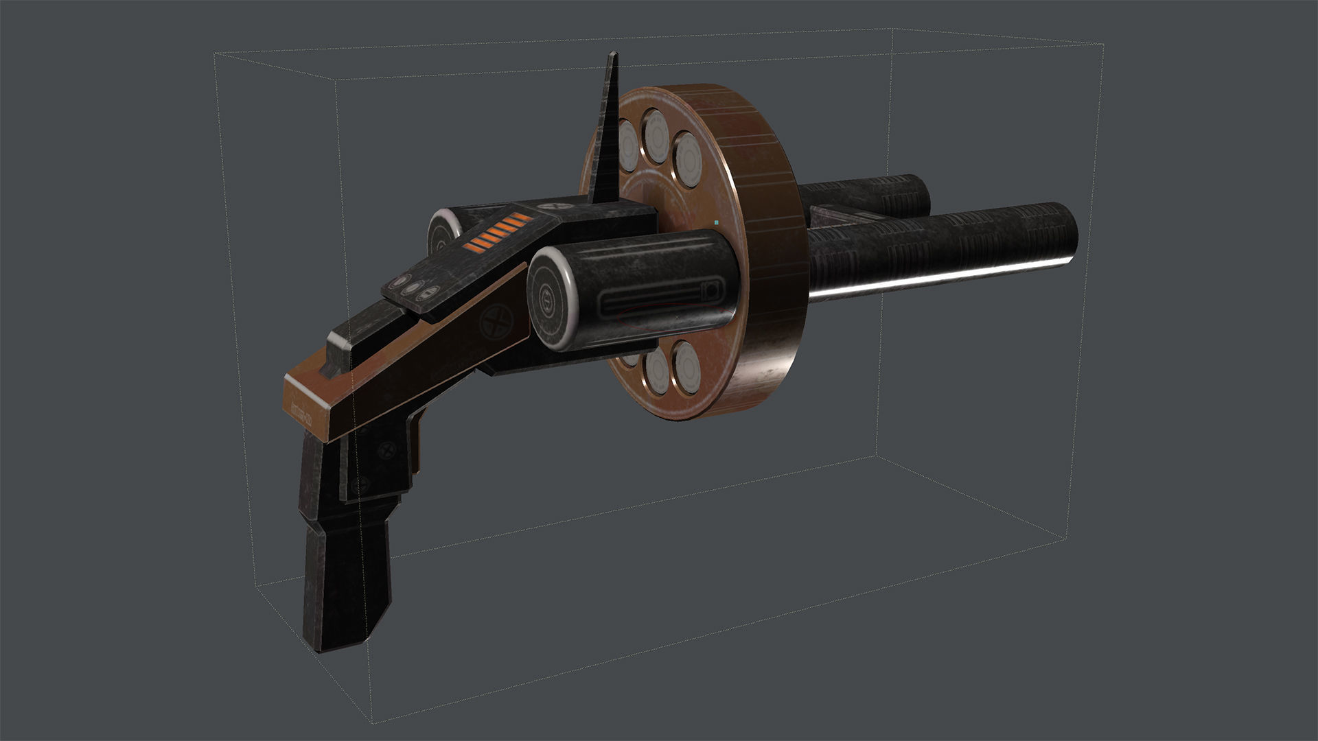 Gun Lowpoly PBR sci-fi weapon Low-poly 3D model_13