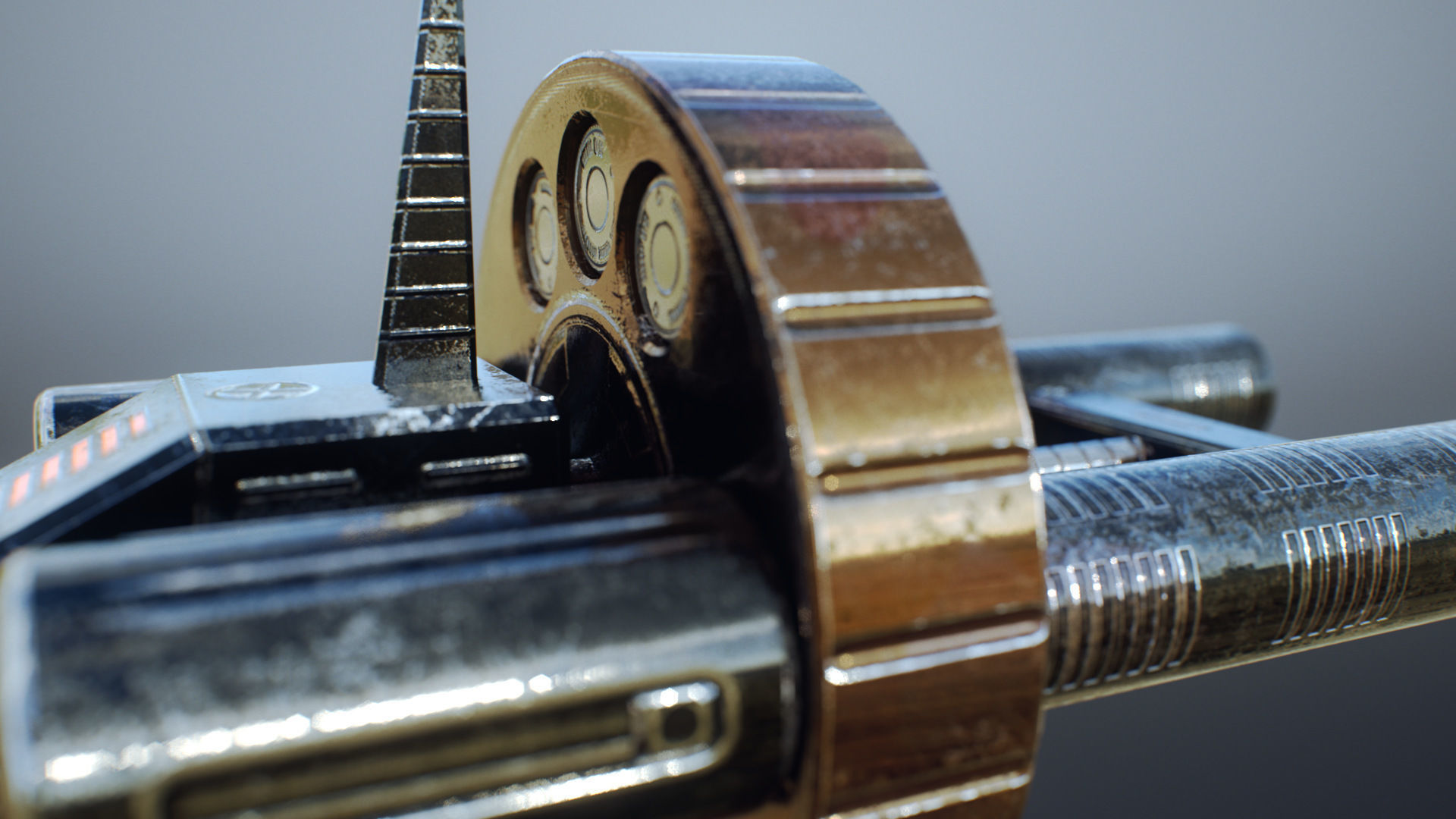 Gun Lowpoly PBR sci-fi weapon Low-poly 3D model_5