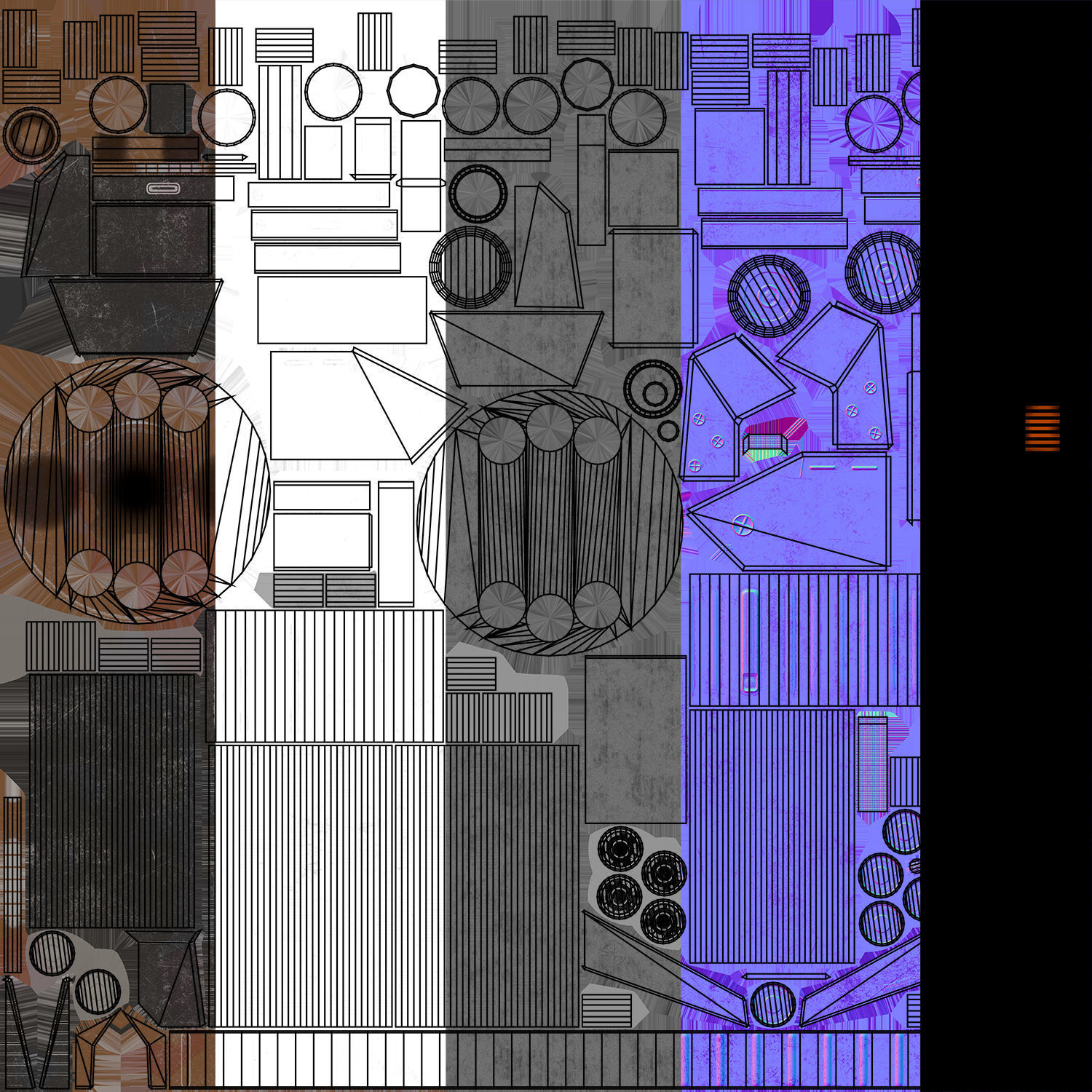 Gun Lowpoly PBR sci-fi weapon Low-poly 3D model_8