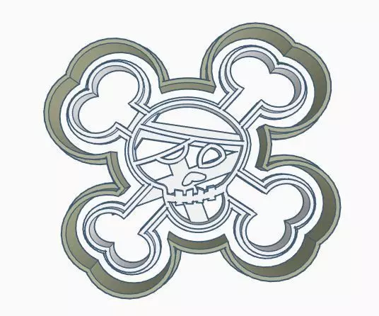 Pirate Flag Skull Cookie Cutter 3D print model