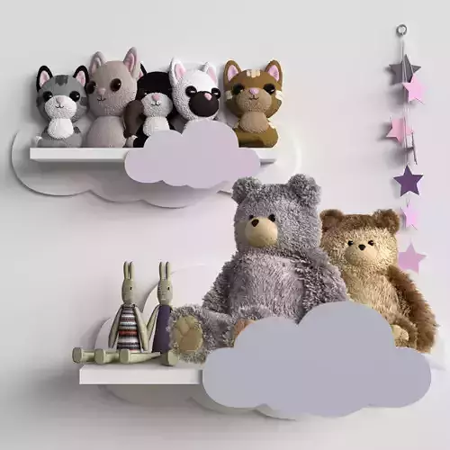 Set of baby plush toys