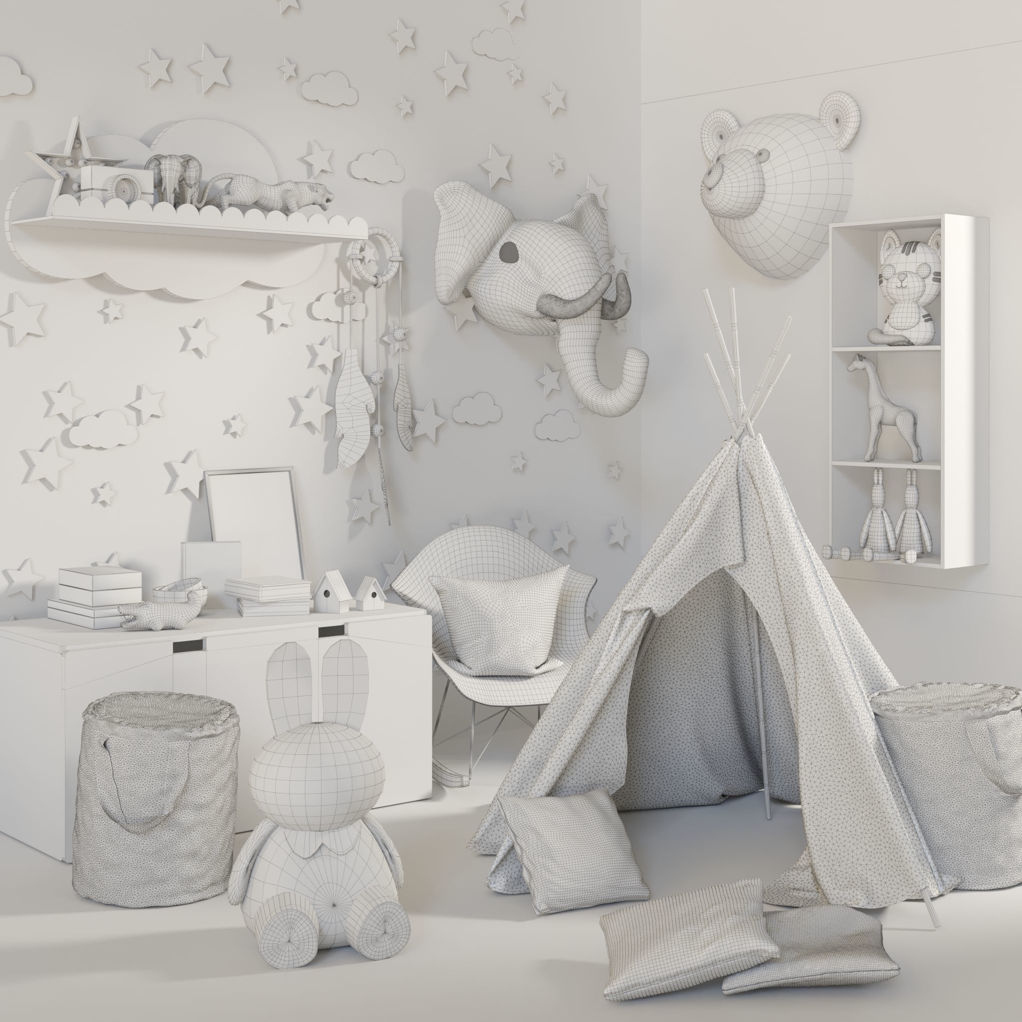 Decor for children room 3D model_1