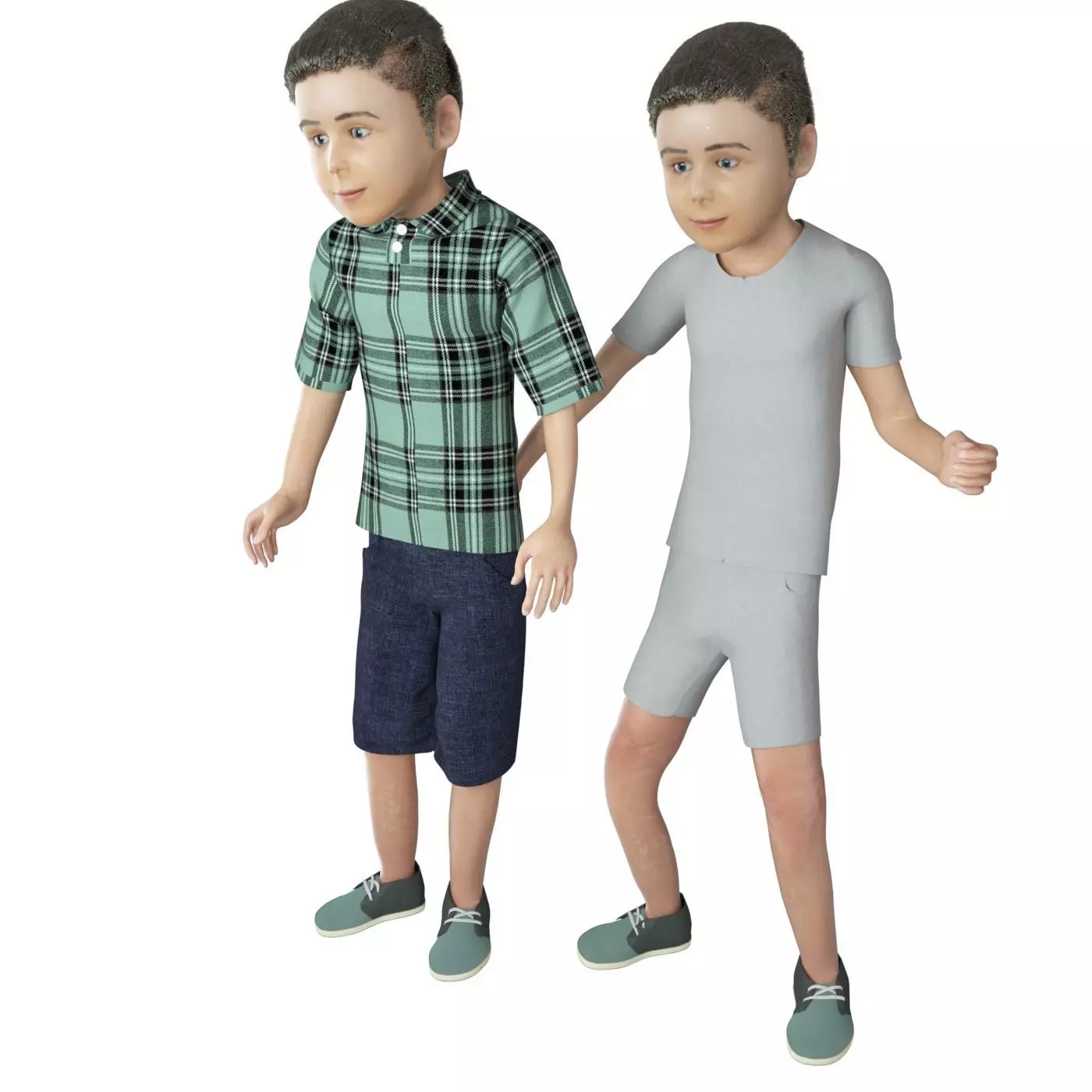 Boy real cloth simulation conversation loop animation 3 3D model