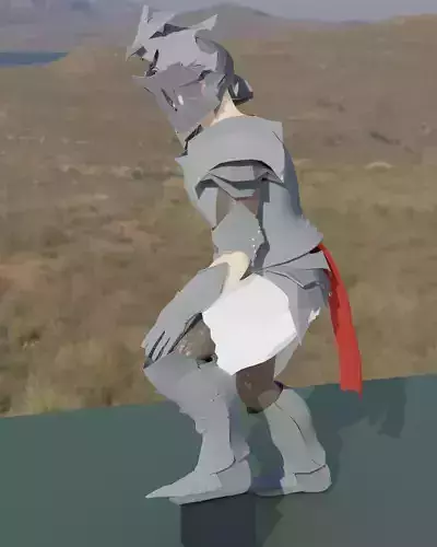 Armored character rig Free low-poly 3D model