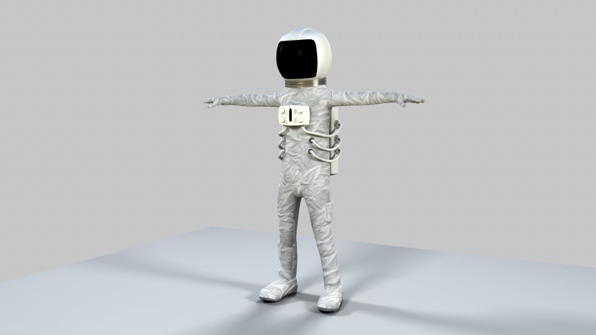 Astronaut Cartoon 3D model_2