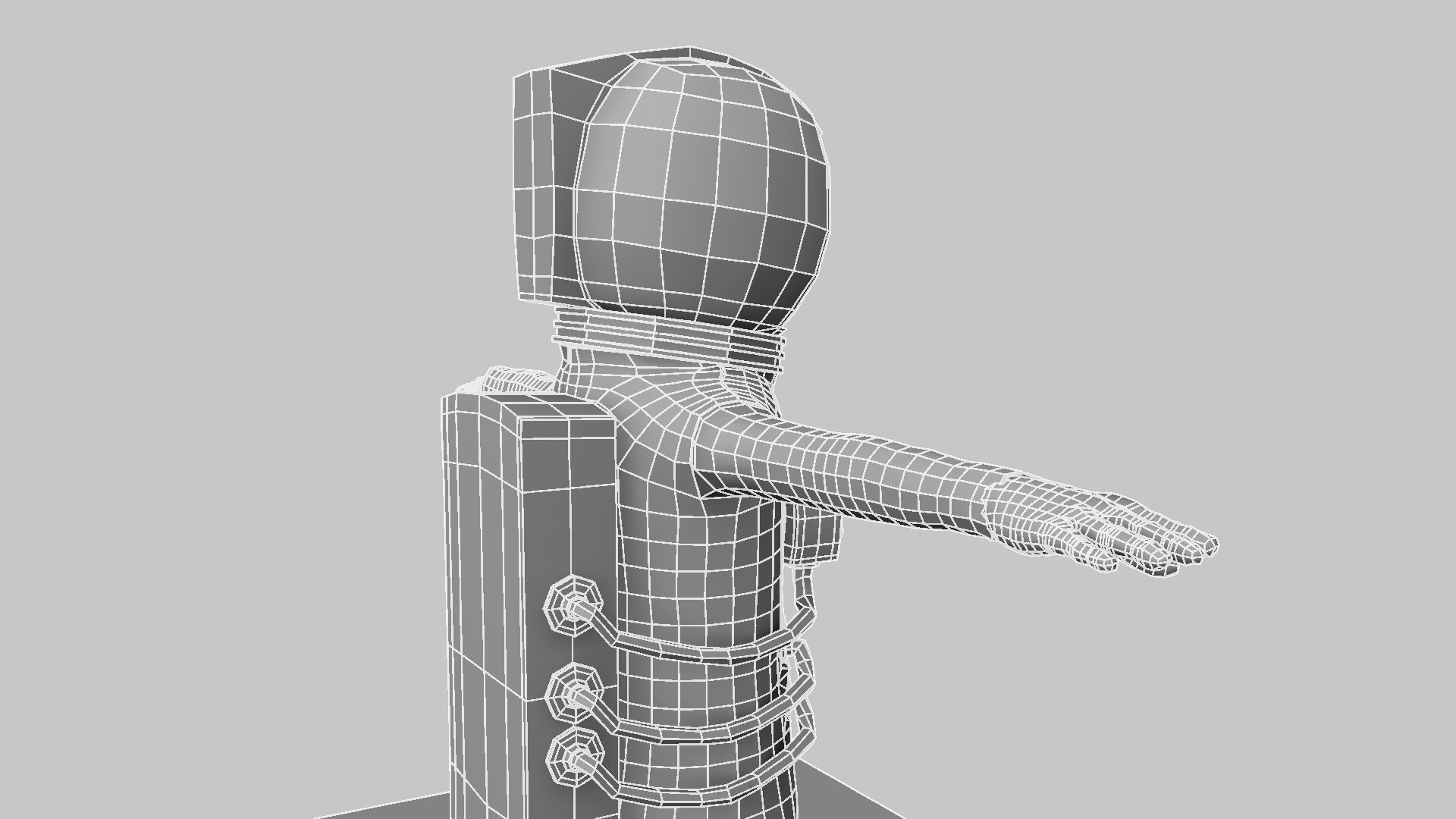 Astronaut Cartoon 3D model_7