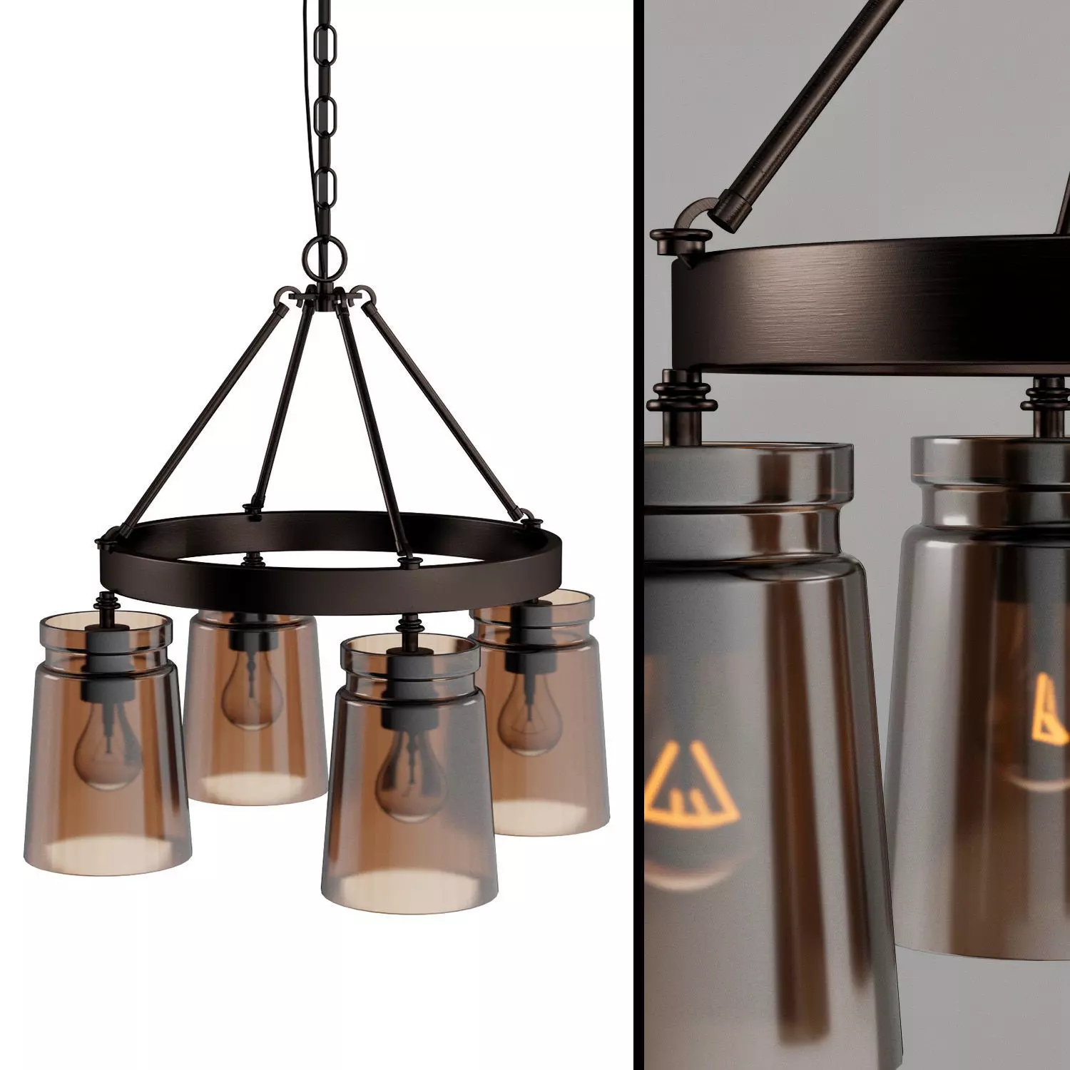 Golden Lighting Rubbed Bronze Chandelier 3D model