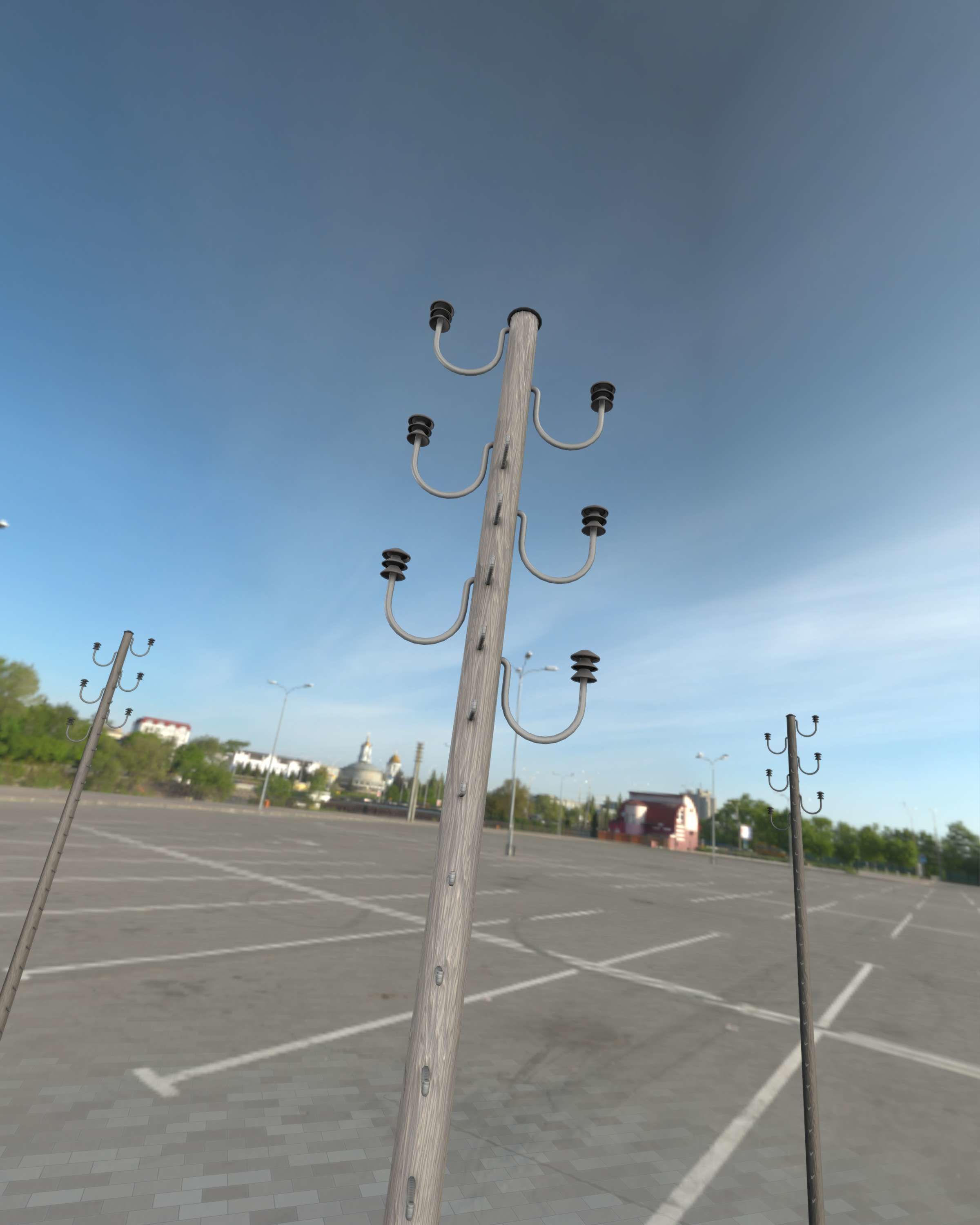 Wood Electricity Pylon With Ladder - Object 008 Low-poly 3D model_31